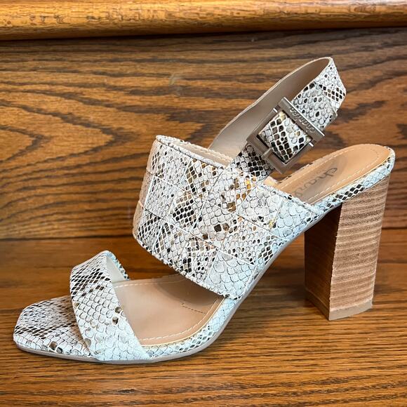 Charles by Charles David Reptile Print Maison Block-Heel City Sandals - SIZE 8M - Picture 9 of 12